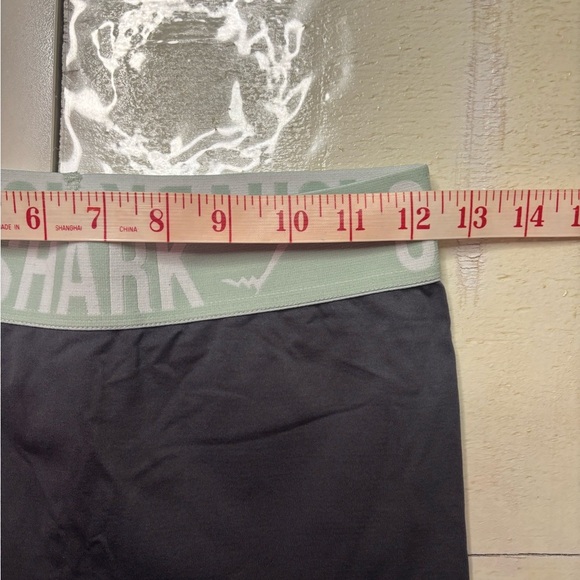 Gymshark Fit Leggings Gray Green Waistband Lettering Women’s Size XS Athletic - Picture 3 of 6